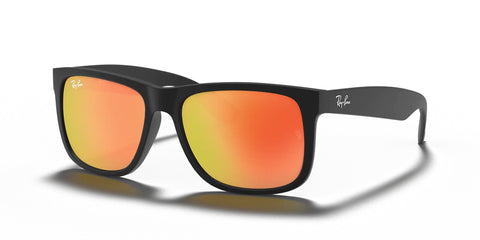 Lentes De Sol Rb Justin Rb4165n (Negro Mate-Naranja Espejo)