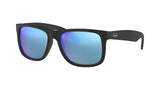 Lentes De Sol Rb Justin Rb4165n (Negro Mate-Azul Espejo)