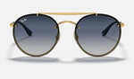 Lentes De Sol Rb Double Bridge Blaze Rb3614 Dorado-Azul Degradado