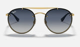 Lentes De Sol Rb Double Bridge Blaze Rb3614 Dorado-Azul Degradado