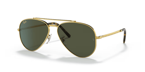 Lentes De Sol Rb Piloto New Aviado Rb3625 Dorado Verde