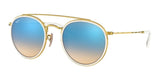 Lentes De Sol Rb Double Bridge Rb3647n Dorado Azul Espejo