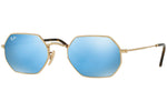 Lentes De Sol Rb Octagonal Rb3556n Dorado Azul Espejo