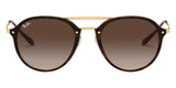 Lentes De Sol Rb Blaze Double Bridge Rb4292n Dorado Café Degradado